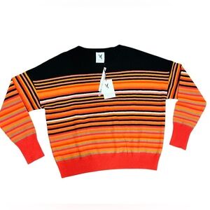Van Kukil Women’s Cashmere multicolor striped sweater size L